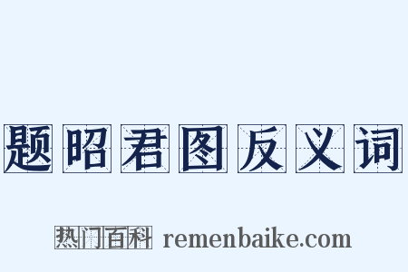 题昭君图反义词是什么意思的图片